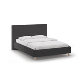 Eloise Bett mit Kopfteil und Stauraum aus Strukturierter Stoff in Anthrazit (Moly 97), 180x200 cm von Micadoni – Bild 1