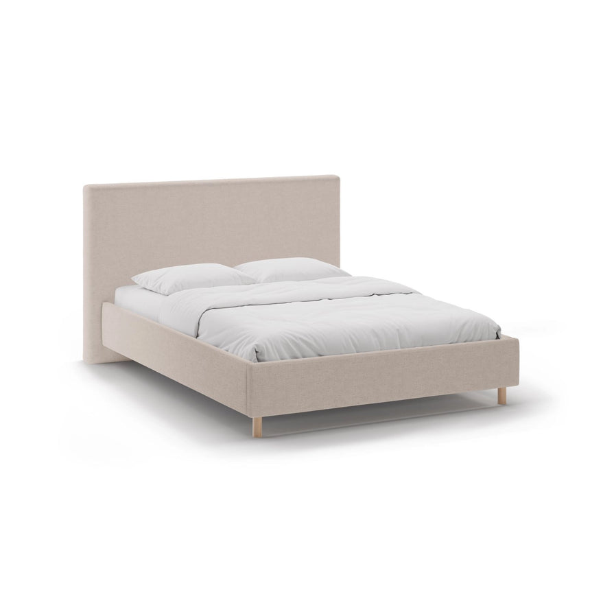 Eloise Bett mit Kopfteil und Stauraum aus Strukturierter Stoff in Cappuccino (Moly 11), 160x200 cm von Micadoni – Bild 1