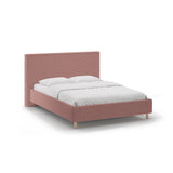 Eloise Bett mit Kopfteil und Stauraum aus Strukturierter Stoff in Dunkelrosa (Moly 63), 160x200 cm von Micadoni – Bild 1
