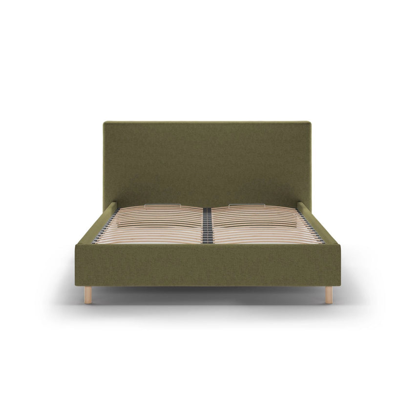 Eloise Bett mit Kopfteil und Stauraum aus Strukturierter Stoff in Grün (Moly 38), 160x200 cm von Micadoni – Bild 3