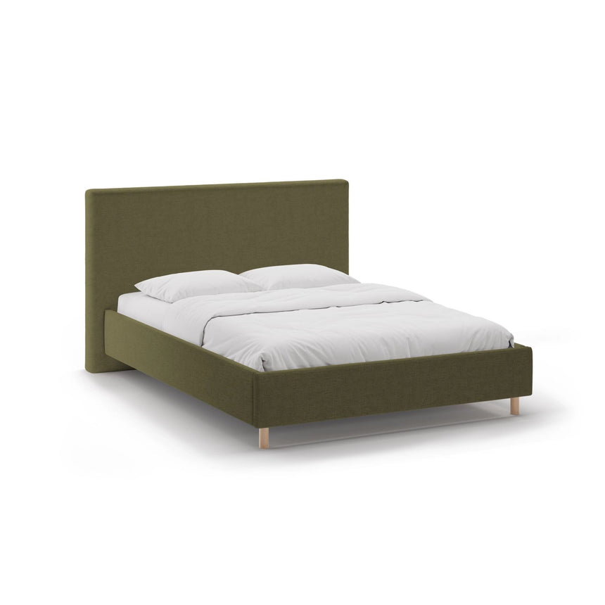 Eloise Bett mit Kopfteil und Stauraum aus Strukturierter Stoff in Grün (Moly 38), 180x200 cm von Micadoni – Bild 1