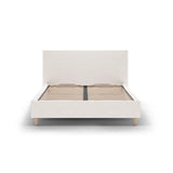 Eloise Bett mit Kopfteil und Stauraum aus Strukturierter Stoff in Leichtes Beige (Moly 02), 180x200 cm von Micadoni – Bild 3