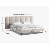 Eric Bett mit Kopfteil aus Boucle in Ziegel (Sicuro 30), 140x200 cm von Micadoni – Bild 4