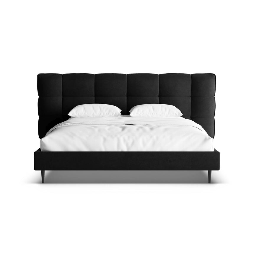 Eric Bett mit Kopfteil aus Samt in Schwarz (Casino Black), 140x200 cm von Micadoni – Bild 5