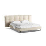 Eric Bett mit Kopfteil aus Strukturierter Stoff in Leichtes Beige Melange (Puente 03), 180x200 cm von Micadoni – Bild 1