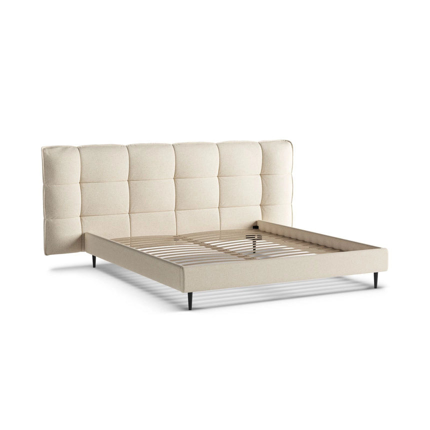 Eric Bett mit Kopfteil aus Strukturierter Stoff in Leichtes Beige Melange (Puente 03), 180x200 cm von Micadoni – Bild 6
