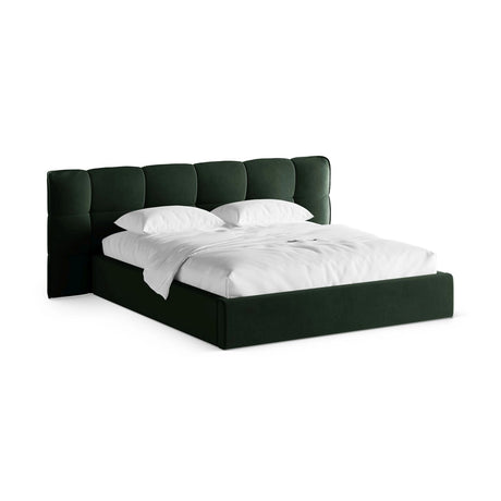 Eric Bett mit Kopfteil und Stauraum aus Samt in Flaschengrün (Casino Deep Green), 180x200 cm von Micadoni – Bild 1