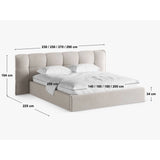 Eric Bett mit Kopfteil und Stauraum aus Samt in Grau (Casino Stone), 180x200 cm von Micadoni – Bild 4