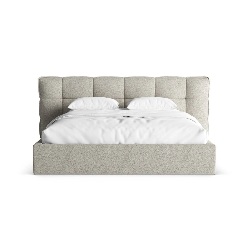 Eric Bett mit Kopfteil und Stauraum aus Strukturierter Stoff in Beige Melange (Puente 06), 160x200 cm von Micadoni – Bild 5