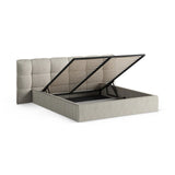 Eric Bett mit Kopfteil und Stauraum aus Strukturierter Stoff in Beige Melange (Puente 06), 160x200 cm von Micadoni – Bild 7