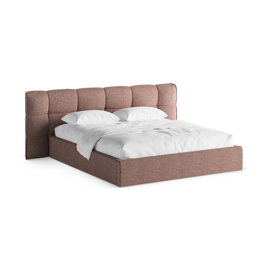 Eric Bett mit Kopfteil und Stauraum aus Strukturierter Stoff in Pink Melange (Puente 68), 180x200 cm von Micadoni – Bild 1
