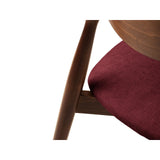 Essstuhl Leon, Gestell in dunkelbraun, aus Chenille (Reb10) in Bordeaux von Micadoni – Bild 5