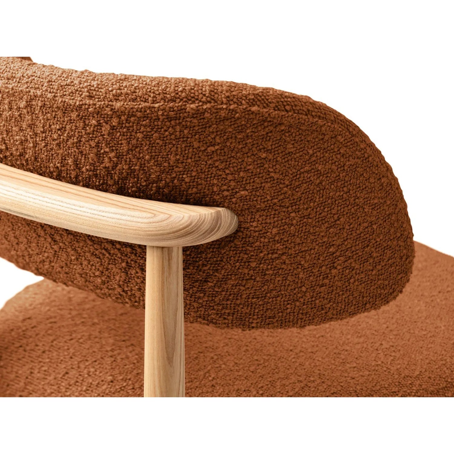 Evan Essstuhl, Gestell in Natur, aus Boucle (Bal2078) in Terrakotta von Micadoni – Bild 5