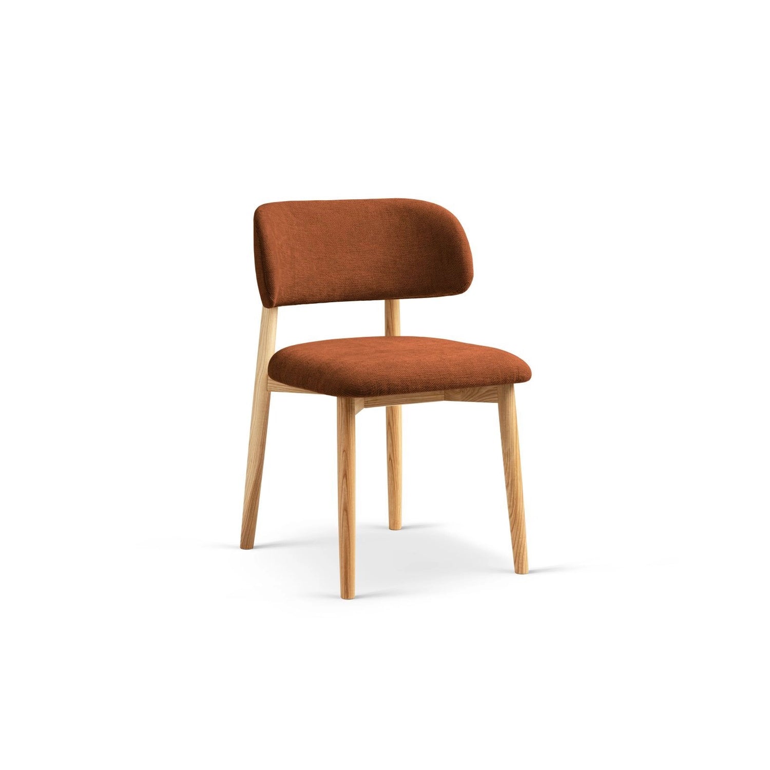 Evan Essstuhl, Gestell in Natur, aus Chenille (Reb20) in Orange von Micadoni – Bild 1
