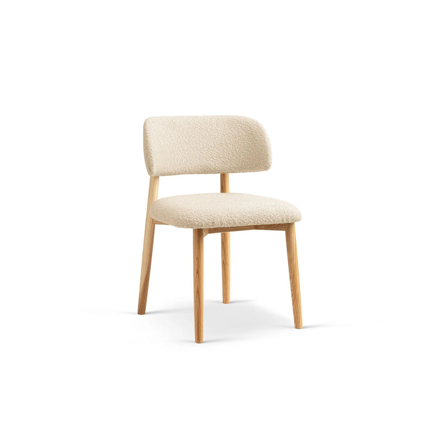 Evan Essstuhl, Gestell in Natur, aus Samt, Chenille oder Boucle von Micadoni – Bild 1
