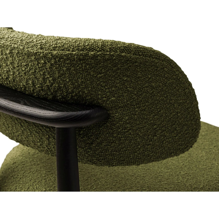 Evan Essstuhl, Gestell in Schwarz, aus Boucle (Bal2090) in Dunkles olivgrün von Micadoni – Bild 5
