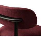 Evan Essstuhl, Gestell in Schwarz, aus Chenille (Reb10) in Bordeaux von Micadoni – Bild 5