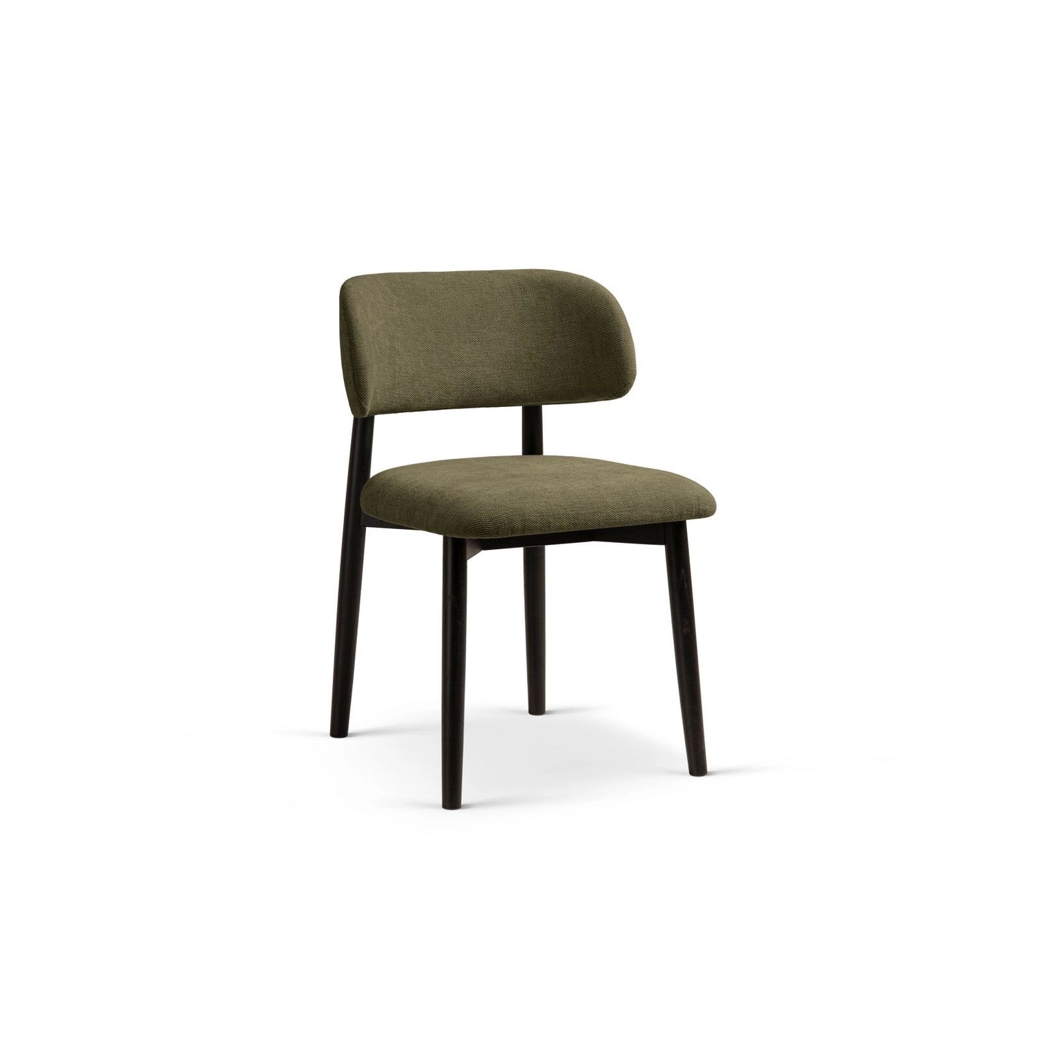Evan Essstuhl, Gestell in Schwarz, aus Chenille (Reb18) in Light Green von Micadoni – Bild 1