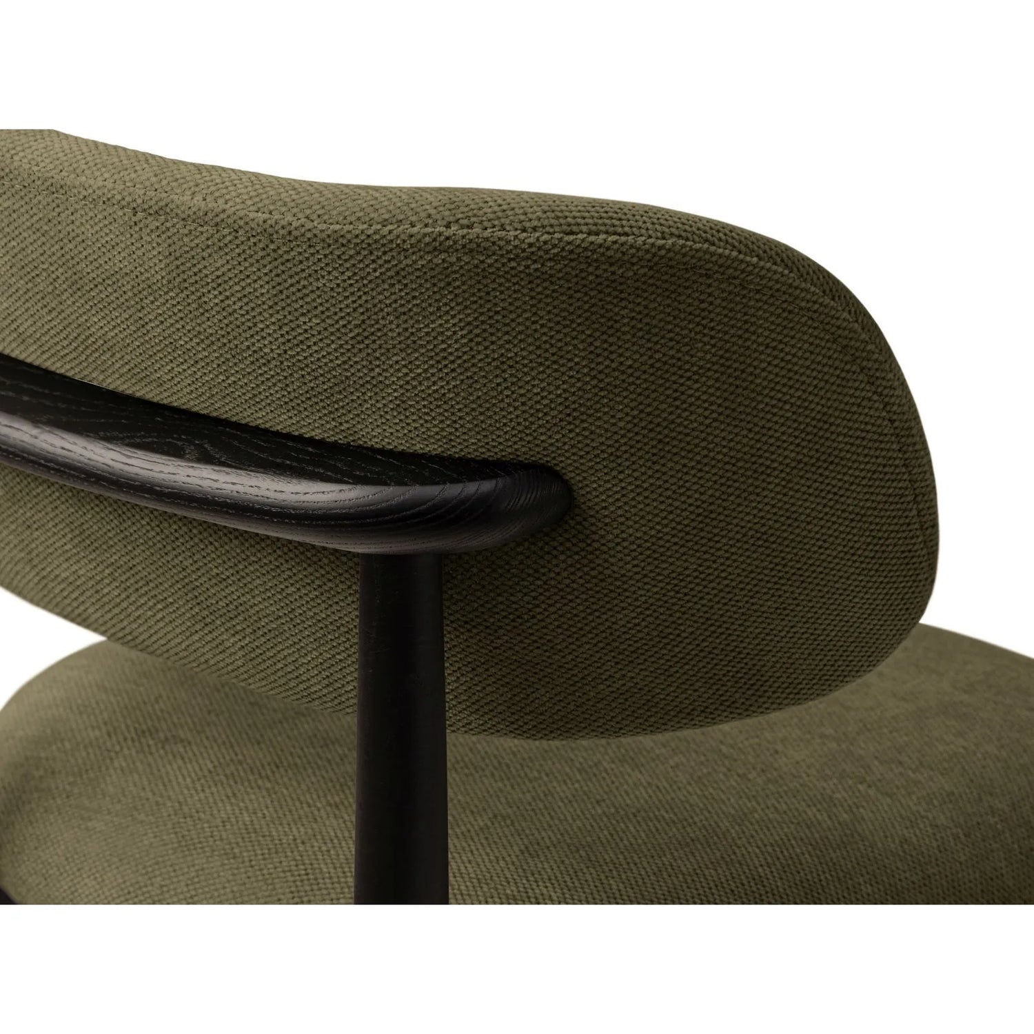 Evan Essstuhl, Gestell in Schwarz, aus Chenille (Reb18) in Light Green von Micadoni – Bild 5