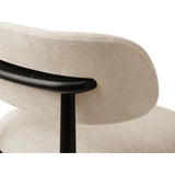 Evan Essstuhl, Gestell in Schwarz, aus Chenille (Reb25) in Beige von Micadoni – Bild 5