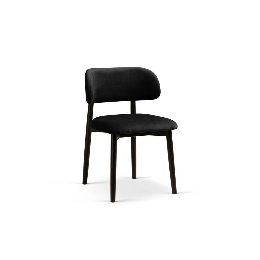 Evan Essstuhl, Gestell in Schwarz, aus Samt (Ma2219) in Schwarz von Micadoni – Bild 1