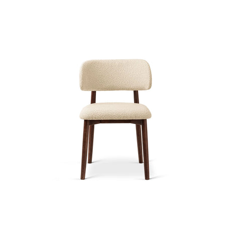 Evan Essstuhl, Gestell in Walnuss, aus Boucle (Bal2074) in Beige von Micadoni – Bild 3