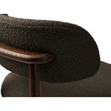 Evan Essstuhl, Gestell in Walnuss, aus Boucle (Bal2081) in Braun von Micadoni – Bild 5