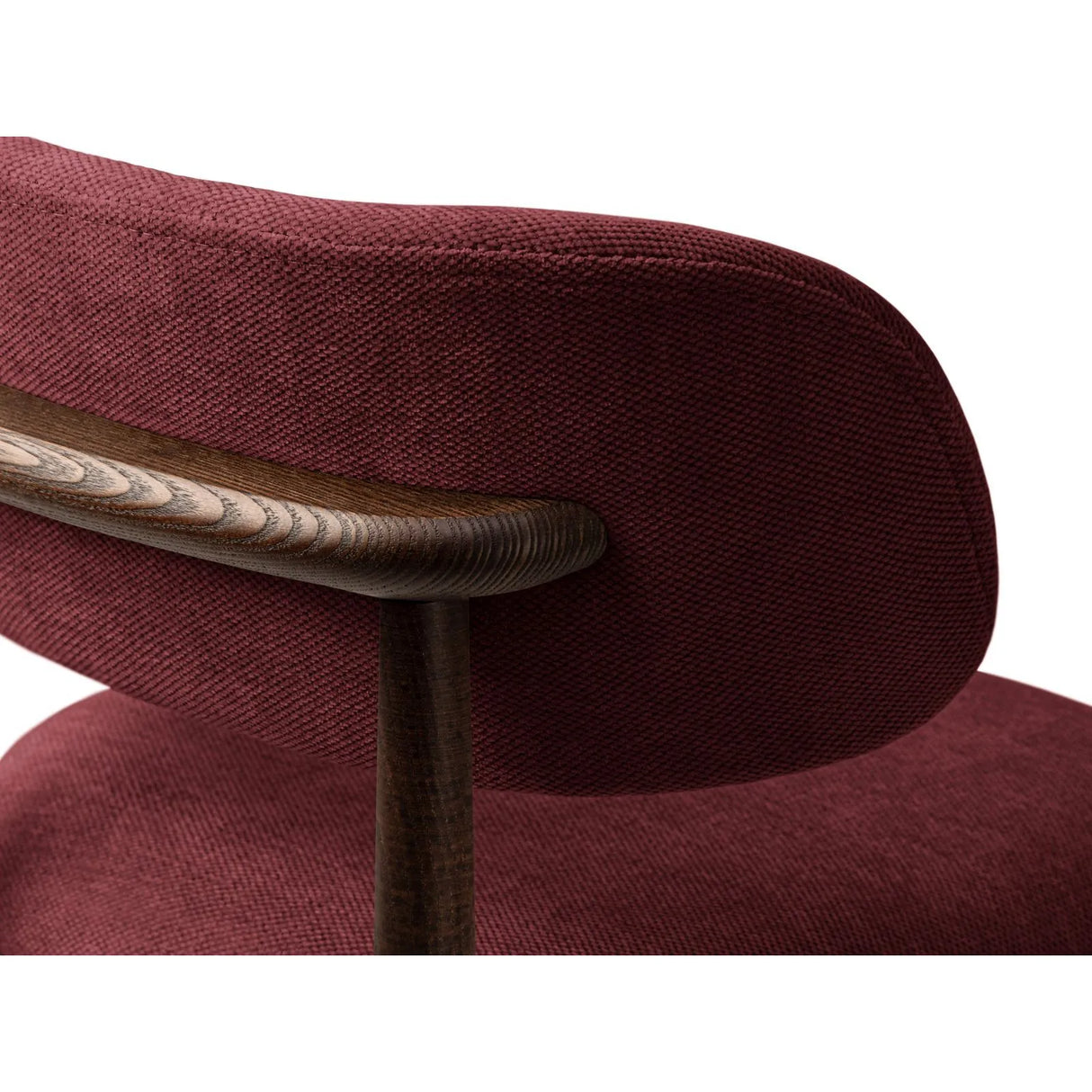 Evan Essstuhl, Gestell in Walnuss, aus Chenille (Reb10) in Bordeaux von Micadoni – Bild 5