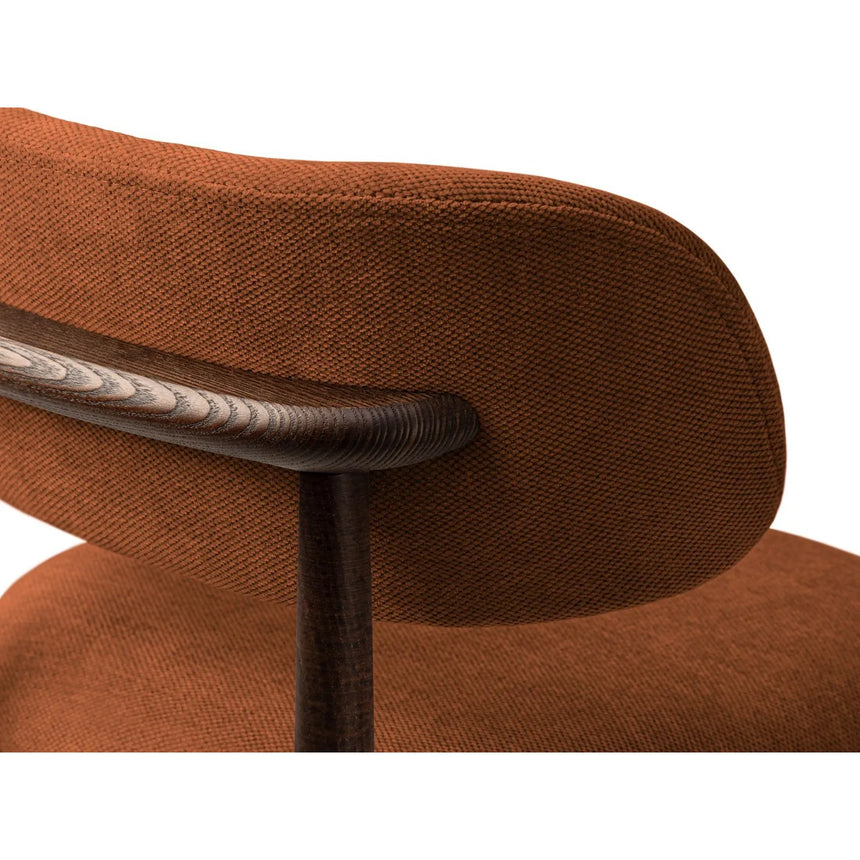 Evan Essstuhl, Gestell in Walnuss, aus Chenille (Reb20) in Orange von Micadoni – Bild 5