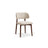 Evan Essstuhl, Gestell in Walnuss, aus Chenille (Reb25) in Beige von Micadoni – Bild 1