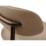 Evan Essstuhl, Gestell in Walnuss, aus Samt, Chenille oder Boucle von Micadoni – Bild 5