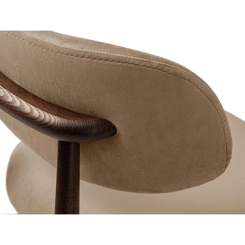 Evan Essstuhl, Gestell in Walnuss, aus Samt, Chenille oder Boucle von Micadoni – Bild 5