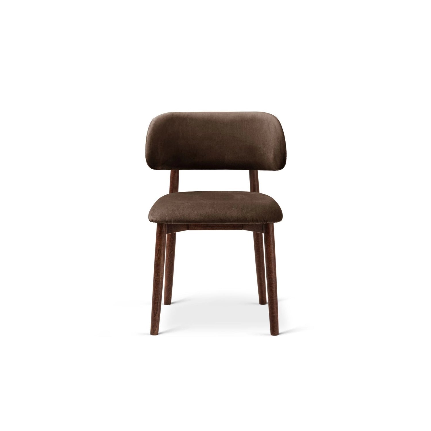 Evan Essstuhl, Gestell in Walnuss, aus Samt (Ma2299) in Chocolate von Micadoni – Bild 3