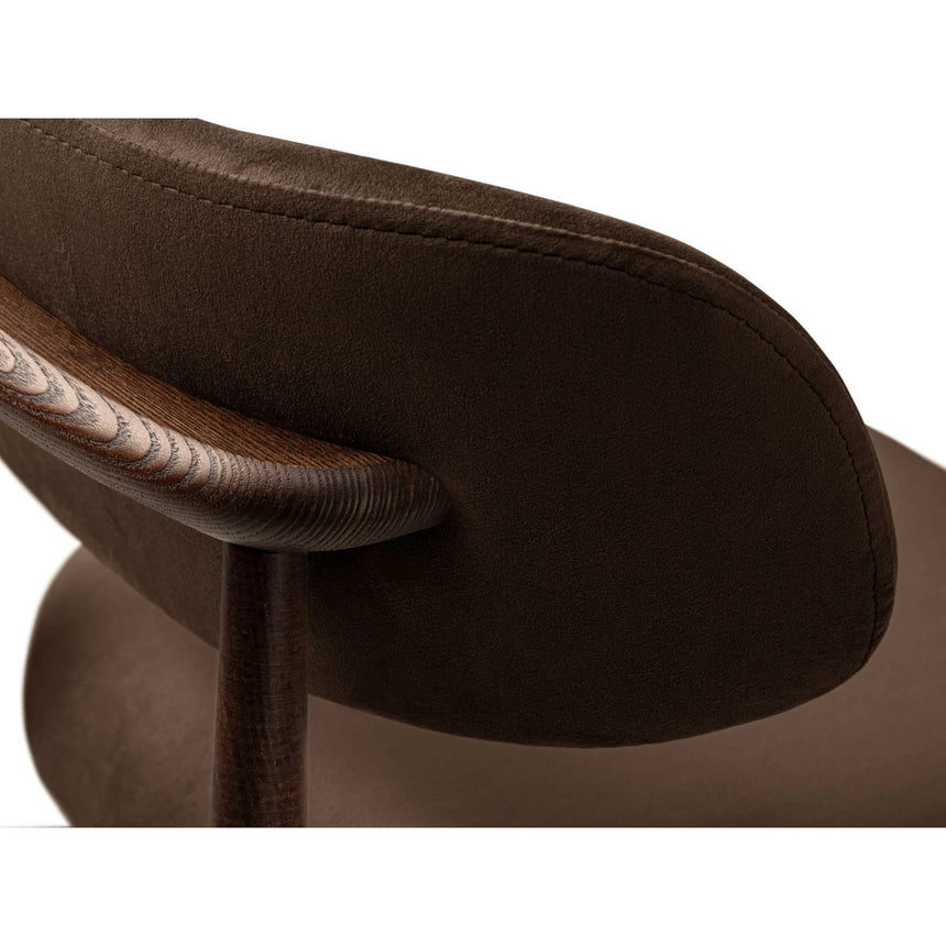 Evan Essstuhl, Gestell in Walnuss, aus Samt (Ma2299) in Chocolate von Micadoni – Bild 5