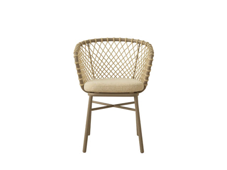 Gartenstuhl Canar aus Aluminium und geflochtenem Seil Beige von Micadoni – Produktbild 1