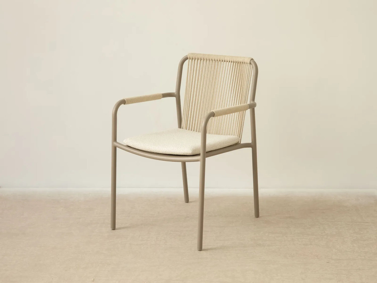 Gartenstuhl Peralta aus Aluminium und geflochtenem Seil Beige 62x57x83.5 von Micadoni – Produktbild 4