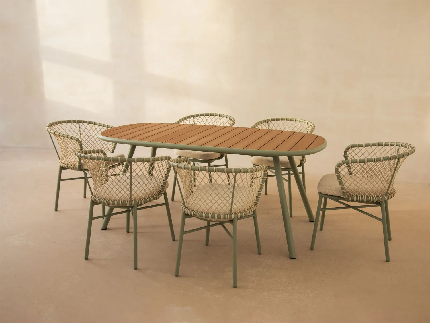 Gartentisch Niublau aus Aluminium und Kunststoff Grün 180x90x75 von Micadoni – Produktbild 3