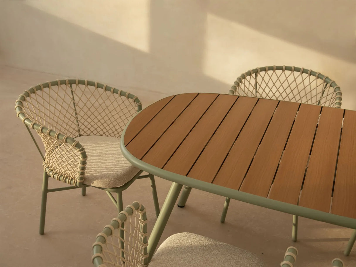 Gartentisch Niublau aus Aluminium und Kunststoff Grün 180x90x75 von Micadoni – Produktbild 6