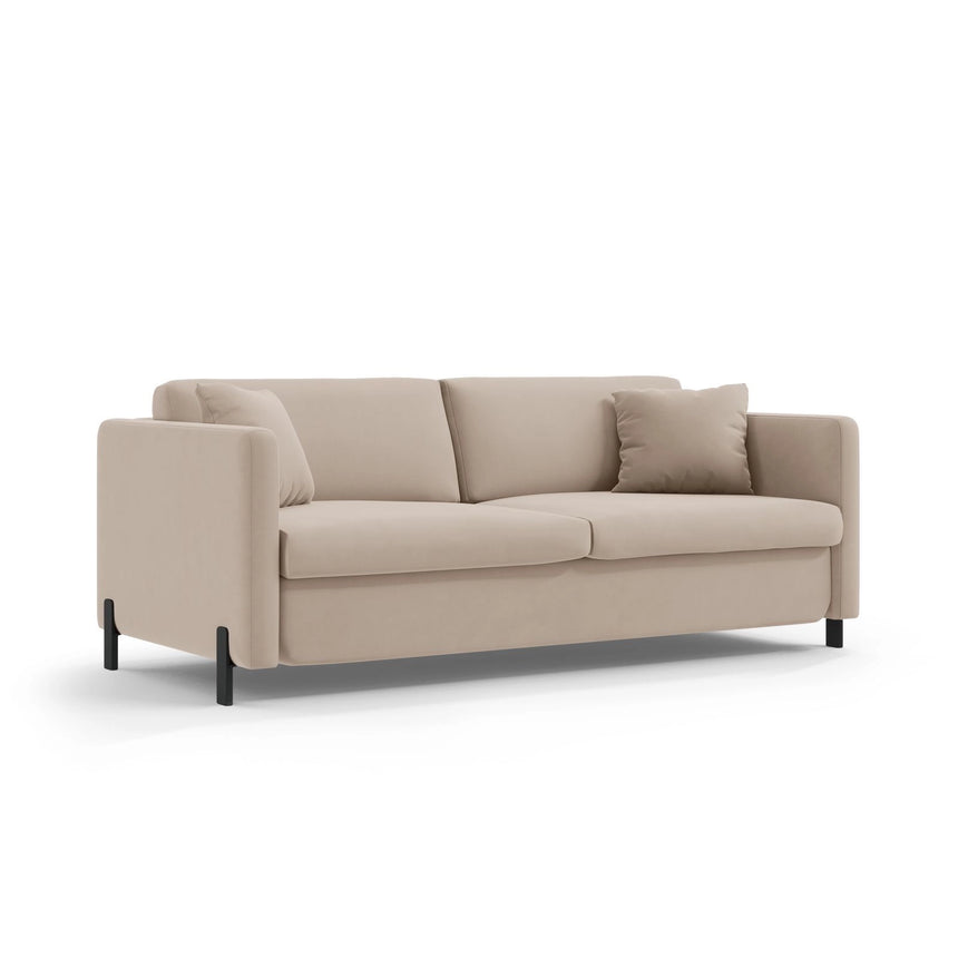 Gloria 2-Sitzer Sofa mit Schlaffunktion, ausklappbar, aus Samt in Beige (Salvador 1), 186x102 cm von Micadoni – Bild 2