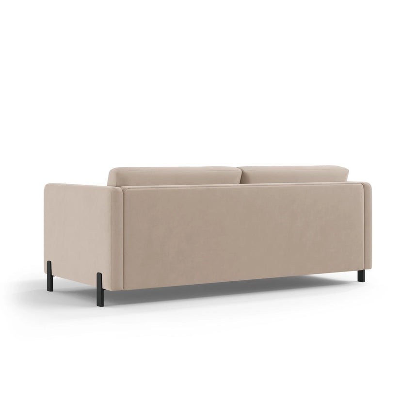 Gloria 2-Sitzer Sofa mit Schlaffunktion, ausklappbar, aus Samt in Beige (Salvador 1), 186x102 cm von Micadoni – Bild 3
