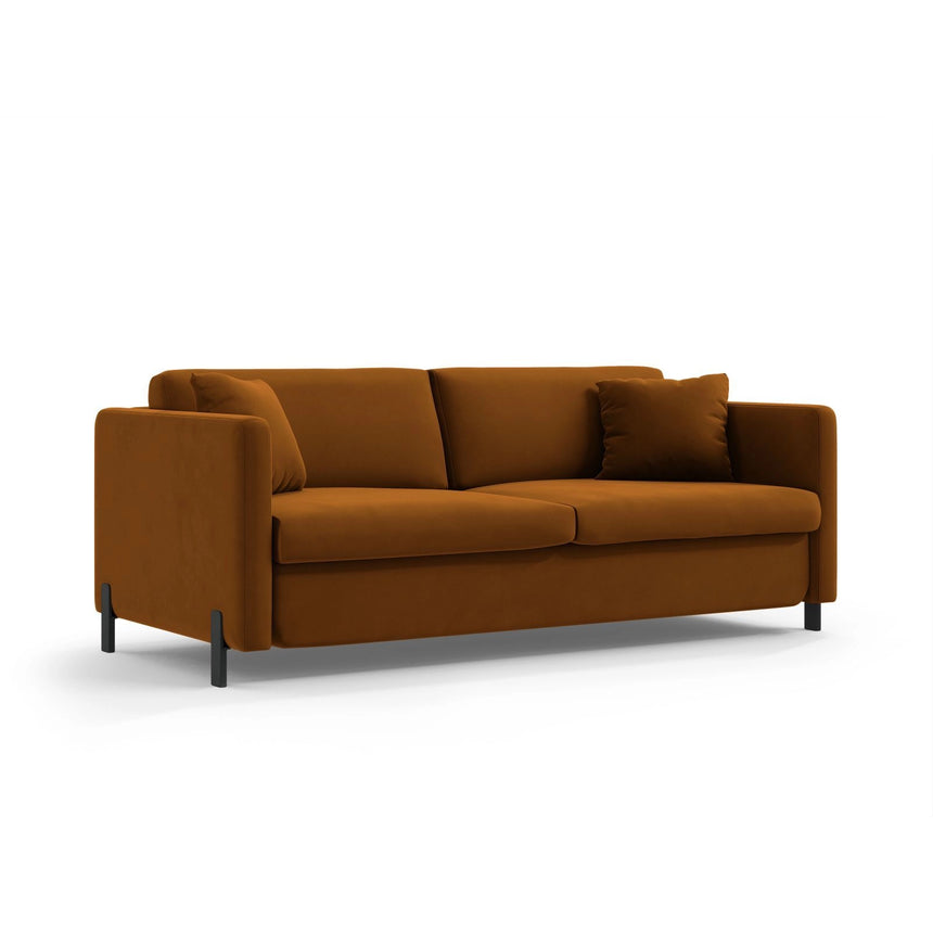 Gloria 2-Sitzer Sofa mit Schlaffunktion, ausklappbar, aus Samt in Braun (Salvador 15), 186x102 cm von Micadoni – Bild 2