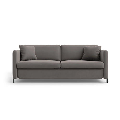 Gloria 2-Sitzer Sofa mit Schlaffunktion, ausklappbar, aus Samt in Grau (Salvador 17), 186x102 cm von Micadoni – Bild 1