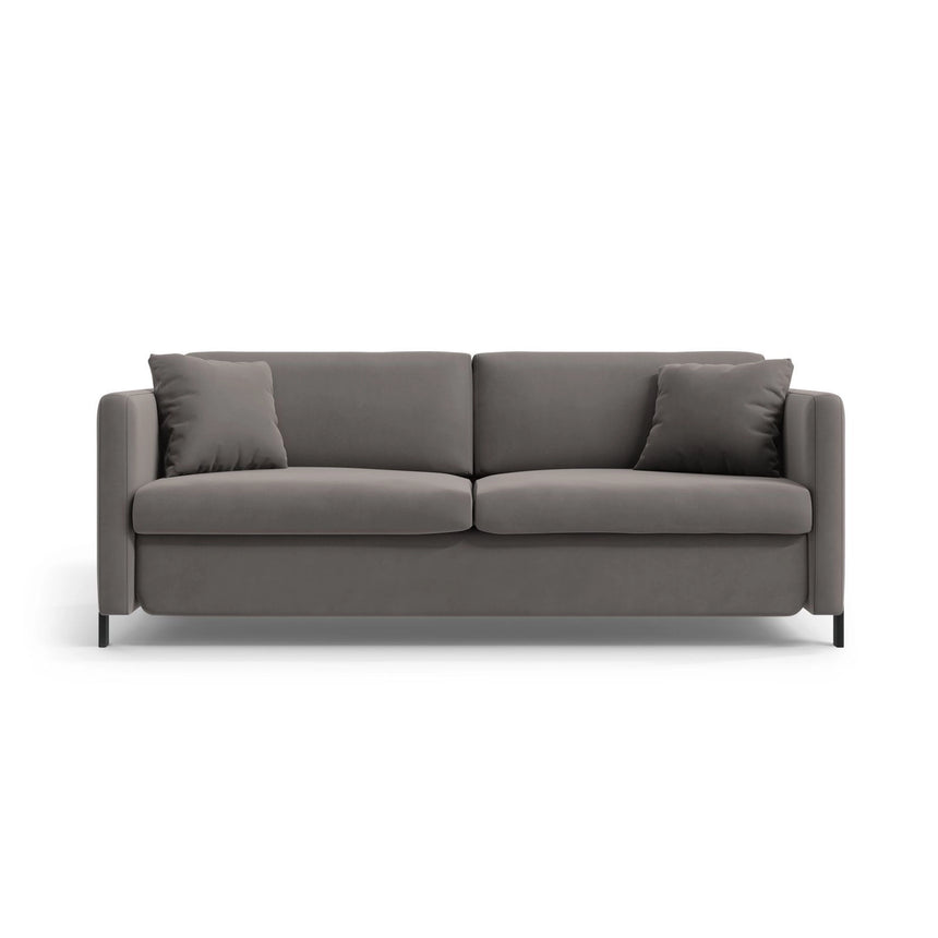 Gloria 2-Sitzer Sofa mit Schlaffunktion, ausklappbar, aus Samt in Grau (Salvador 17), 186x102 cm von Micadoni – Bild 1