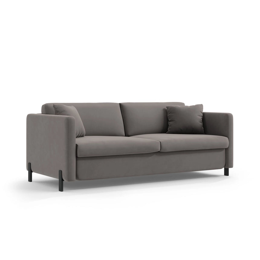 Gloria 2-Sitzer Sofa mit Schlaffunktion, ausklappbar, aus Samt in Grau (Salvador 17), 186x102 cm von Micadoni – Bild 2