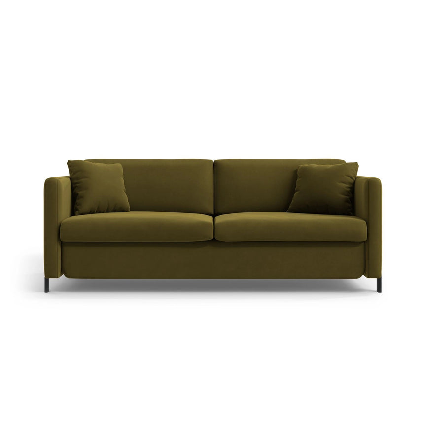 Gloria 2-Sitzer Sofa mit Schlaffunktion, ausklappbar, aus Samt in Grün (Salvador 8), 186x102 cm von Micadoni – Bild 1