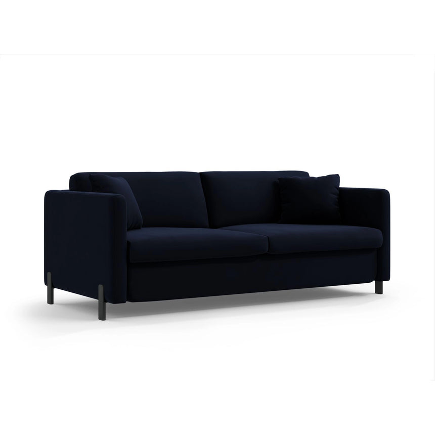 Gloria 2-Sitzer Sofa mit Schlaffunktion, ausklappbar, aus Samt in Königsblau (Salvador 5), 186x102 cm von Micadoni – Bild 2