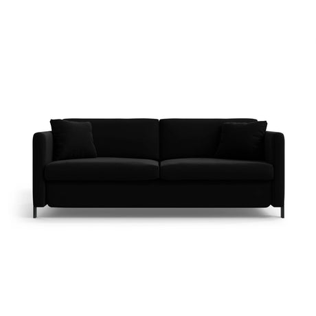 Gloria 2-Sitzer Sofa mit Schlaffunktion, ausklappbar, aus Samt in Schwarz (Salvador 19), 186x102 cm von Micadoni – Bild 1