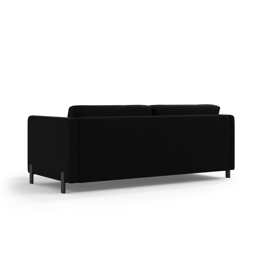Gloria 2-Sitzer Sofa mit Schlaffunktion, ausklappbar, aus Samt in Schwarz (Salvador 19), 186x102 cm von Micadoni – Bild 3