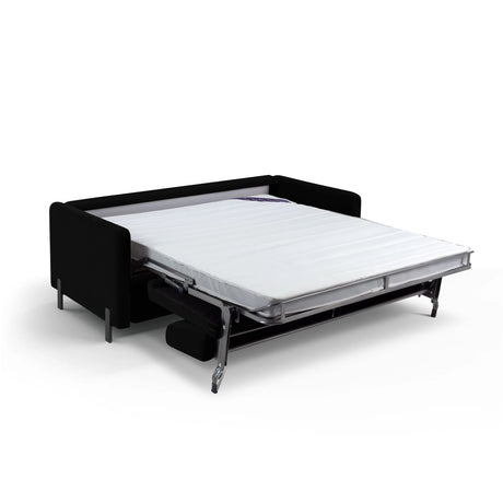 Gloria 2-Sitzer Sofa mit Schlaffunktion, ausklappbar, aus Samt in Schwarz (Salvador 19), 186x102 cm von Micadoni – Bild 5