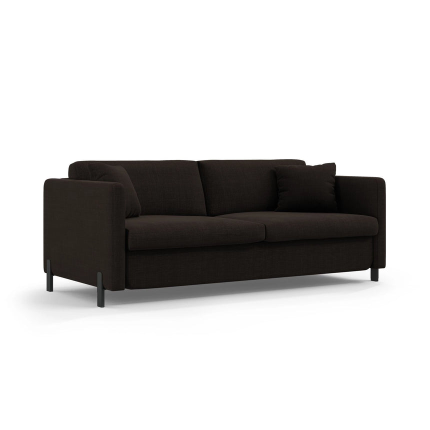 Gloria 2-Sitzer Sofa mit Schlaffunktion, ausklappbar, aus Strukturierter Stoff in Dunkelgrau (Bjorn 16), 186x102 cm von Micadoni – Bild 2